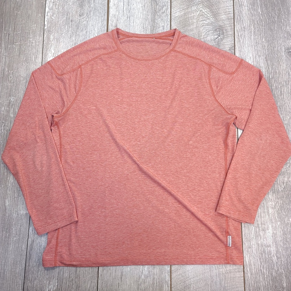 Kathmandu Long Sleeve Shirt Mens Large Orange Insect Shield Hiking Travel Top